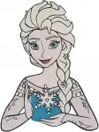 Disney Frozen Queen Elsa Ice Dress Snowflake Magic Graceful Ice Queen Poses Designs - Filled Embroidery Design - 3005