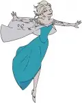 Disney Frozen Queen Elsa Ice Dress Snowflake Magic Graceful Ice Queen Poses Designs - Filled Embroidery Design - 3006