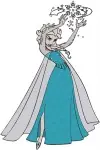 Disney Frozen Queen Elsa Ice Dress Portraits Elegant Side View Snow Queen - Filled Embroidery Design - 3007