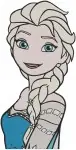 Disney Frozen Queen Elsa Ice Dress Portraits Elegant Side View Snow Queen - Filled Embroidery Design - 3010