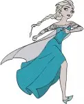 Disney Frozen Queen Elsa Creating Olaf Ice Palace Sketch Magic Snow Queen - Filled Embroidery Design - 3023