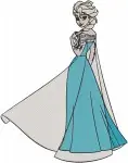 Frozen Elsa Ice Gown Anna Winter Outfit Kristoff And Sven Various Poses - Filled Embroidery Design - 3027