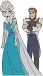 Frozen Elsa Ice Gown Anna Winter Outfit Kristoff And Sven Various Poses - Filled Embroidery Design - 3028