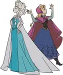 Frozen Elsa Ice Gown Anna Winter Outfit Kristoff And Sven Various Poses - Filled Embroidery Design - 3030