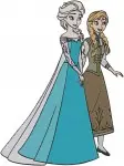 Frozen Elsa And Anna Sisterly Love Ice Magic Coronation Dress Winter Attire - Filled Embroidery Design - 3034