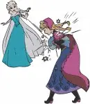 Frozen Elsa And Anna Various Poses Including Ice Skating And Portraits - Filled Embroidery Design - 3051