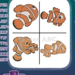 Disney Pixar Finding Nemo Marlin And Nemo Father Son Clownfish Swimming Together - Filled Embroidery Design - Instant Download