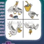 Disney Pixar Finding Nemo Nigel The Pelican With Fish In Beak Seabird Helper - Filled Embroidery Design - Instant Download