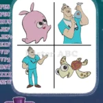 Disney Finding Nemo Pearl Octopus Dentist Dr Sherman Crush Sea Turtle Characters - Filled Embroidery Design - Instant Download