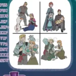 Disney Frozen Anna Kristoff Hans Coronation Ball Ice Harvesting Interactions - Filled Embroidery Design - Instant Download