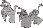 Hunchback Of Notre Dame Gargoyles Victor Hugo Laverne Group And Individual Poses - Filled Embroidery Design - 7053