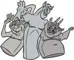 Hunchback Of Notre Dame Gargoyles Victor Hugo Laverne Group And Individual Poses - Filled Embroidery Design - 7054