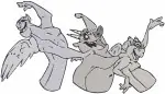 Hunchback Of Notre Dame Gargoyles Victor Hugo Laverne Group And Individual Poses - Filled Embroidery Design - 7055