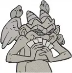 Hunchback Of Notre Dame Gargoyle Victor Hugo Laverne Various Animated Poses Set - Filled Embroidery Design - 7064