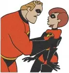 The Incredibles - Bob Parr Mr Incredible And Helen Parr Elastigirl - Superhero Couple Poses And Family Moments - Filled Embroidery Design - 7088