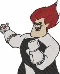The Incredibles - Syndrome Buddy Pine Villain And Mirage His Assistant - Supervillain Scheming Poses - Filled Embroidery Design - 7096