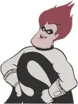 The Incredibles - Syndrome Buddy Pine Villain And Mirage His Assistant - Supervillain Scheming Poses - Filled Embroidery Design - 7097