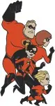 The Incredibles Family - Bob Helen Violet Dash Jack Jack - Superhero Team Action Poses Collection - Filled Embroidery Design - 7111
