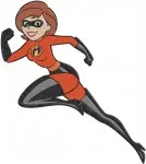 The Incredibles - Elastigirl Helen Parr Stretching And Edna Mode With Karen Voyd - Female Superheroes - Filled Embroidery Design - 7115