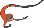The Incredibles - Elastigirl Helen Parr Stretching And Edna Mode With Karen Voyd - Female Superheroes - Filled Embroidery Design - 7116
