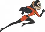 The Incredibles - Violet Parr Force Field And Elastigirl Helen Parr Stretching - Superhero Sister And Mother - Filled Embroidery Design - 7127
