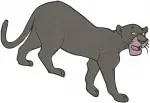 The Jungle Book - Bagheera The Wise Panther - Elegant Jungle Cat Walking And Sitting Poses - Filled Embroidery Design - 7144