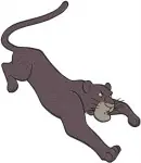 The Jungle Book - Bagheera The Panther Guardian Of Mowgli - Sleek Jungle Cat Poses Collection - Filled Embroidery Design - 7148