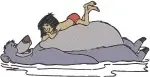 The Jungle Book - Mowgli The Man Cub And Baloo The Bear - Playful Jungle Friends Interacting Poses - Filled Embroidery Design - 7169