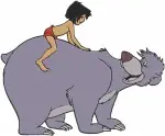 The Jungle Book - Mowgli The Man Cub And Baloo The Bear - Playful Jungle Friends Interacting Poses - Filled Embroidery Design - 7170