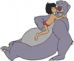 The Jungle Book - Mowgli And Baloo The Bear In The Lush Jungle - Relaxing And Exploring Nature Scenes - Filled Embroidery Design - 7179