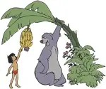 The Jungle Book - Mowgli And Baloo The Bear In The Lush Jungle - Relaxing And Exploring Nature Scenes - Filled Embroidery Design - 7181
