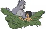 The Jungle Book - Mowgli And Baloo The Bear In The Lush Jungle - Relaxing And Exploring Nature Scenes - Filled Embroidery Design - 7182