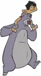 The Jungle Book - Mowgli The Boy And Baloo The Bear Standing Together - Classic Disney Jungle Pals Poses - Filled Embroidery Design - 7184