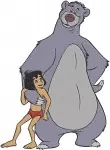 The Jungle Book - Mowgli And Baloo The Bear Dynamic Poses - Jungle Boy And Bear Friendship Interactions - Filled Embroidery Design - 7186
