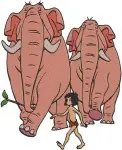 The Jungle Book - Colonel Hathi And Baby Elephant Hathi Jr - Elephant March Parade In The Jungle - Filled Embroidery Design - 7196