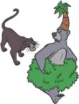 Disney Jungle Book Baloo Bear With Elephants Bagheera Panther King Louie Orangutan Set - Filled Embroidery Design - 7202