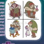 Hunchback Of Notre Dame Frollo Quasimodo Potion Clopin Marionette Esmeralda - Filled Embroidery Design - Instant Download