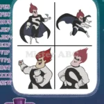 The Incredibles - Syndrome Buddy Pine Villain And Mirage His Assistant - Supervillain Scheming Poses - Filled Embroidery Design - Instant Download