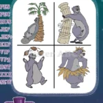 The Jungle Book - Baloo The Bear With Coconuts And Bananas - Happy Go Lucky Jungle Bear Life - Filled Embroidery Design - Instant Download
