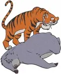 Disney Jungle Book Baloo Bear Shere Khan Tiger Mowgli Jungle Friends And Foe - Filled Embroidery Design - 7210