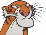 Disney Jungle Book Shere Khan Tiger Close Up Portraits Sitting Prowling Collection - Filled Embroidery Design - 7233