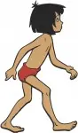 Disney Jungle Book Mowgli Man Cub Sitting Pensive Dancing Happy Jungle Life - Filled Embroidery Design - 7249