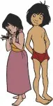 Disney Jungle Book Mowgli And Shanti Village Girl Carrying Water Pot Friends Set - Filled Embroidery Design - 7257