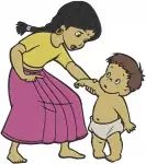 Disney Jungle Book Mowgli And Shanti Village Girl Interacting Childhood Collection - Filled Embroidery Design - 7261