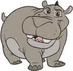 Disney Lion Guard Beshte The Hippopotamus Strongest Member Happy Hippo Bunga - Filled Embroidery Design - 7263
