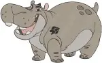 Disney Lion Guard Beshte The Hippopotamus Strongest Member Happy Hippo Bunga - Filled Embroidery Design - 7265