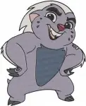 Disney Lion Guard Beshte The Hippopotamus Strongest Member Happy Hippo Bunga - Filled Embroidery Design - 7266