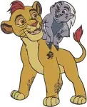 Disney Lion Guard Kion Lion Prince With Bunga Honey Badger Best Friends Collection - Filled Embroidery Design - 7286