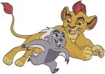 Disney Lion Guard Kion And Bunga Playing Together Friends Adventure Team - Filled Embroidery Design - 7287