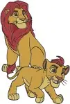 Disney Lion Guard Ono Egret Simba King With Kion Son Pride Lands Royalty - Filled Embroidery Design - 7299